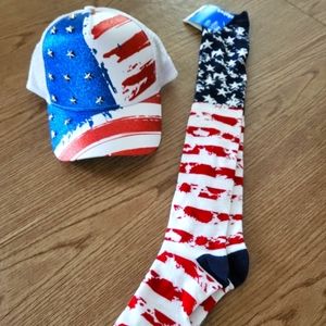 FREE patriotic cap and socks w/any purchase